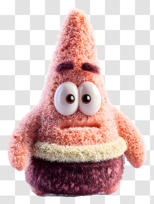 Patrick Star - Fuzzy Pink Cartoon Character Transparent PNG