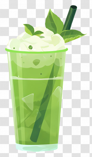 Green Tea Drink - Refreshing Green Mocktail Glass Transparent PNG
