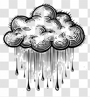 Raincloud - Rain Cloud With Droplets Illustration Transparent PNG