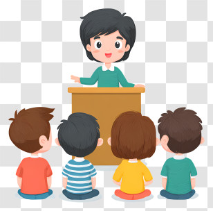 Students In Classroom - Teacher Engaging With Students Transparent PNG