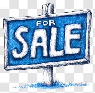For Sale Sign - Blue For Sale Sign Transparent PNG