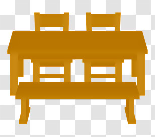 Icon - Wooden Dining Table With Chairs And Bench Transparent PNG