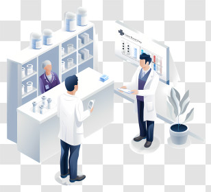 Doctors Day - Doctors In A Pharmacy Lab Transparent PNG