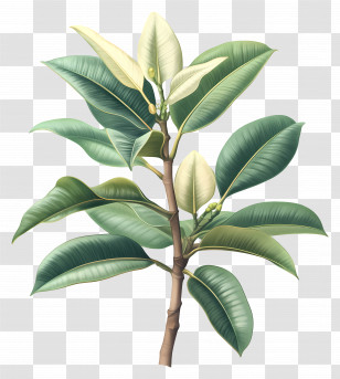 Rubber Plant - Rubber Plant Branch Transparent PNG