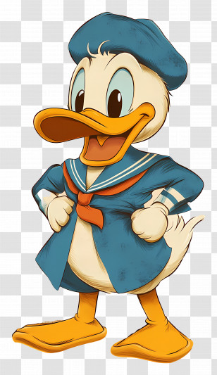 Donald Duck - Stylized Cartoon Duck In Sailor Suit Transparent PNG