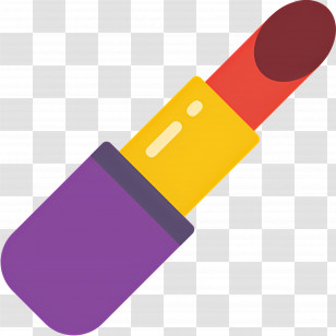 Lipstick - Red Lipstick In Purple And Yellow Case Transparent PNG