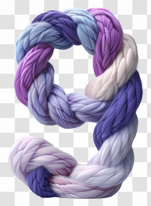 Number 9 - Braided Colorful Number 9 Design Transparent PNG