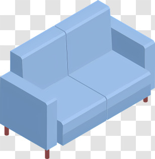 Icon - Comfortable Blue Living Room Sofa Transparent PNG