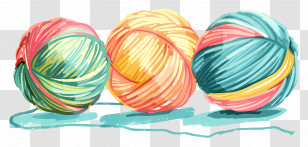 Yarn Ball - Colorful Yarn Balls For Knitting Transparent PNG
