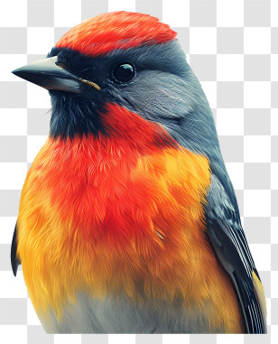 Bird - Colorful Bird With Red And Yellow Feathers Transparent PNG