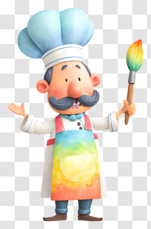 Colorful Occupation Chef - Artist Chef With Paintbrush Transparent PNG