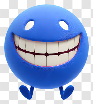 Explore Smile Face - Blue Smiling Face Transparent PNG