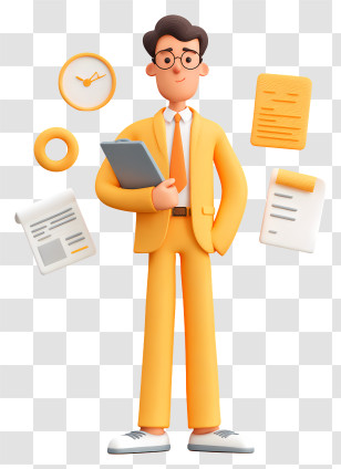Businessman Doing Business Research - Businessman With Documents Transparent PNG