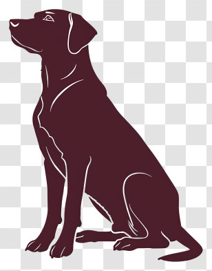 Dog Silhouette - Silhouette Of A Dog Sitting Transparent PNG