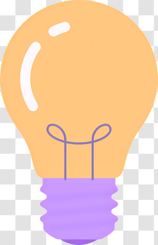 Light Bulb - Illustrated Light Bulb With Purple Filament Transparent PNG