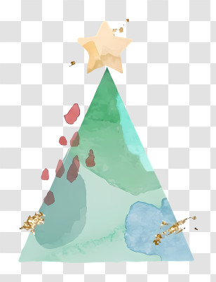 Watercolor Painting - Abstract Watercolor Christmas Tree Transparent PNG