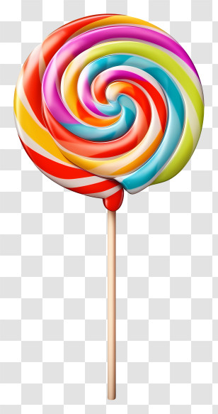 Rainbow Lollipop - Bright Rainbow Swirl Lollipop Transparent PNG