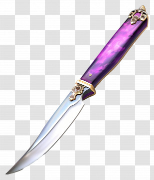 Knife - Decorative Knife With A Purple Handle Transparent PNG