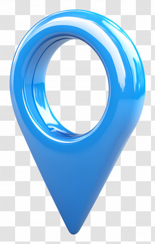 Location Icon - Glossy Blue Map Pin Transparent PNG