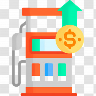 Gas Station - Gas Pump With Rising Prices Transparent PNG