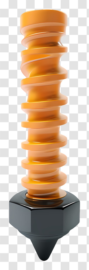 Screw - Orange Screw With Black Nut Transparent PNG