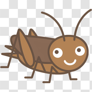 Insect - Cartoon Cricket Illustration With Smile Transparent PNG
