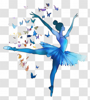 World Ballet Day - Graceful Ballet Dancer With Butterflies Transparent PNG
