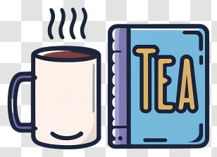 Cartoon - Cozy Tea Mug With Book Transparent PNG