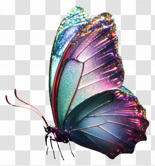 Glitter Butterfly - Purple Glitter Butterfly Transparent PNG