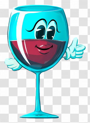 Cartoon Wine Glass - Cartoon Wine Glass With Thumbs Up Transparent PNG