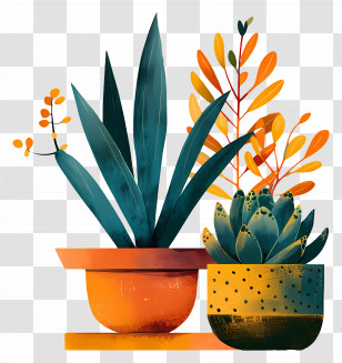 Succulent Plants - Colorful Potted Plants For Home Decor Transparent PNG