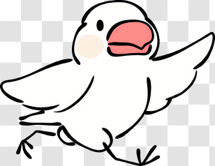 White Bird - White Bird Running In Cartoon Style Transparent PNG