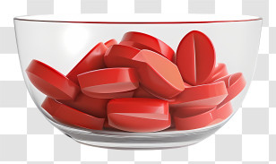 Medicine Tablet - Red Pills In A Bowl Transparent PNG