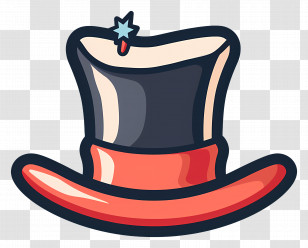 Top Hat - Classic Top Hat With Red Band Transparent PNG