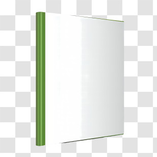 Book Cover Mockup - Blank Book With Green Spine Transparent PNG