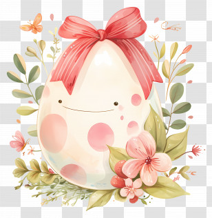 Easter Egg - Decorative Egg With Flowers Transparent PNG