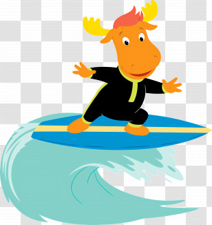 Backyardigans - Surfing Moose On Wave Transparent PNG