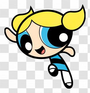 Powerpuff Girls - Cartoon Character With Yellow Pigtails Transparent PNG