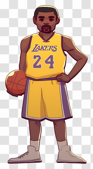 Kobe Bryant - Basketball Player Cartoon Illustration Transparent PNG