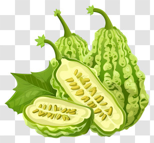 Bitter Melon - Fresh Green Bitter Gourds Illustration Transparent PNG