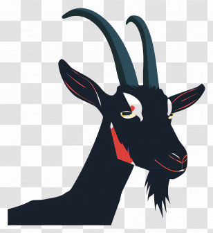 Goat - Minimalist Black Goat Silhouette Illustration Transparent PNG