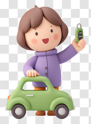 Car Sharing - Child With Toy Car And Key Transparent PNG