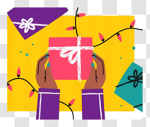 Colorful Hands - Hands Holding Gift Box Transparent PNG