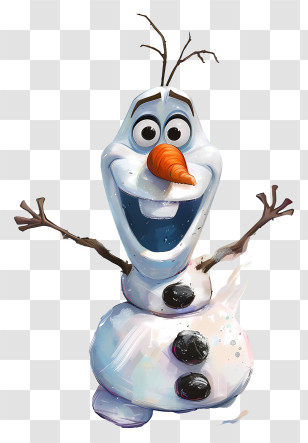 Olaf - Snowman Cartoon Character Illustration Transparent PNG