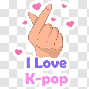Kpop - I Love K-Pop Text Transparent PNG