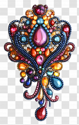 Brooch - Colorful Gemstone Jewelry Ornament Transparent PNG