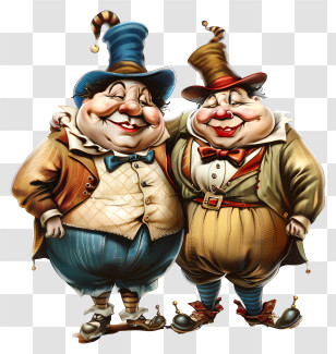 Alice In Wonderland - Two Cartoon Men In Vintage Style Transparent PNG