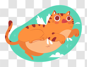 Cartoon Cat - Flying Cartoon Cat Transparent PNG