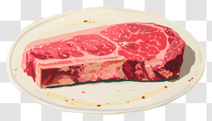 Roast Beef - Raw Steak On A Plate Transparent PNG