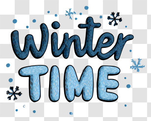 Minimalist Winter Word Logo - Winter Time Lettering Transparent PNG